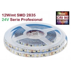 Tira LED 5 mts Flexible 24V 60W 600 Led SMD 2835 IP20, Serie Profesional